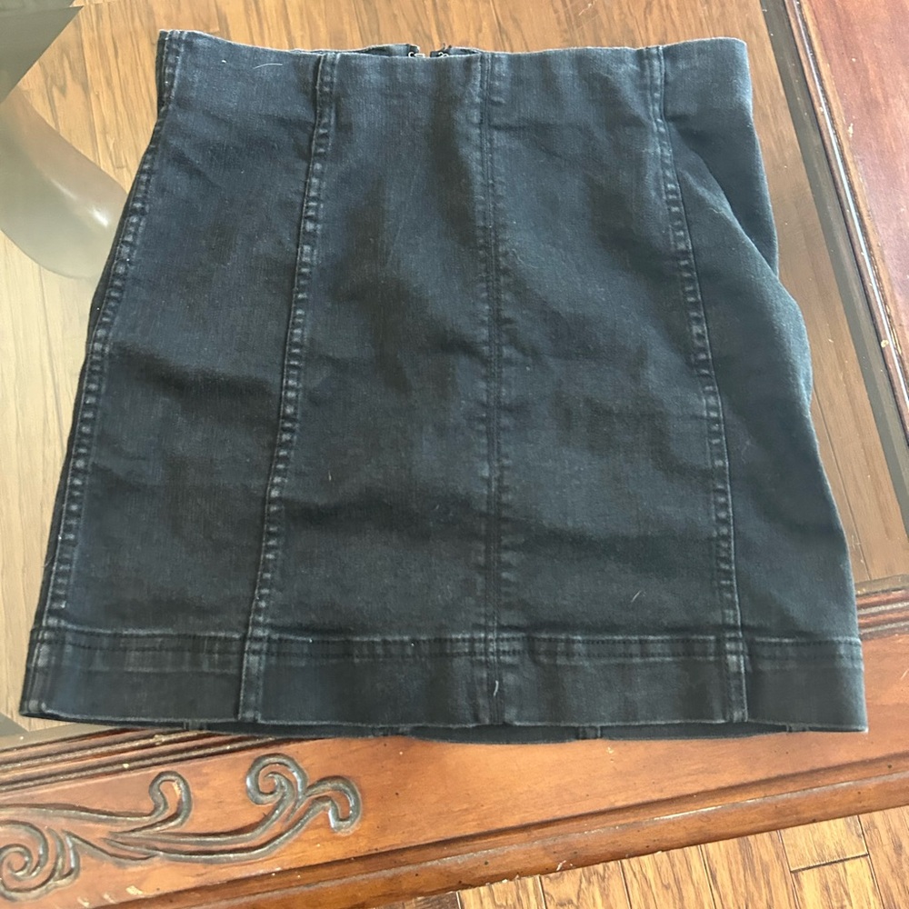 Jolt black denim mini skirt